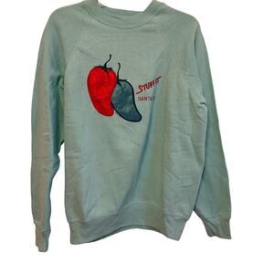 Vintage 90s Funny Sweatshirt Crewneck Santa Fe Hot Peppers Fuego Baseball Size L